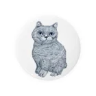 筆ペンどうぶつの猫さん Tin Badge