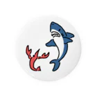 サメ わりとおもいのエビと踊るサメ Tin Badge