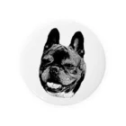 愛犬のドッグフード代を稼ぐTシャツ屋さんのにっこり犬マメ(モノトーン) Tin Badge