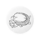 illust_designs_labの疫病退散 妖怪 神社姫のイラスト 線画 Tin Badge