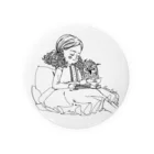 エンドロッコのお店のフクロウと女の子 Tin Badge