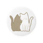 かわいいもののおみせ　いそぎんちゃくの仲良し猫　黒&白 Tin Badge