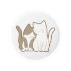 かわいいもののおみせ　いそぎんちゃくの仲良し猫　白黒ハチワレ&白 Tin Badge