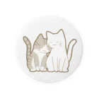 かわいいもののおみせ　いそぎんちゃくの仲良し猫　サバ白&白 Tin Badge