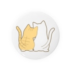 かわいいもののおみせ　いそぎんちゃくの仲良し猫の背中　茶白&白 Tin Badge