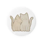 かわいいもののおみせ　いそぎんちゃくの仲良し猫　キジトラ&灰 Tin Badge