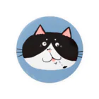 あおた｜猫好きイラストレーターのお茶目ブサカワフェイスの白黒ハチワレ猫 缶バッジ