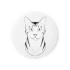 猫と毛糸玉のキジトラな猫 Tin Badge