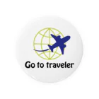 little lion house公式ショップ（大人のためのねこ）のGo to traveler いつでも旅行気分 Tin Badge