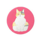 SHINOBU LABORATORY.のビックリ顔の三毛猫つぼみ Tin Badge