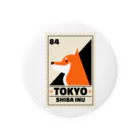 東京奮起させるの柴犬 東京 Tin Badge