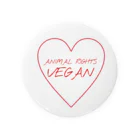 VEGAN SHOP FREEのAnimal Rights Vegan ハート(赤) 缶バッジ