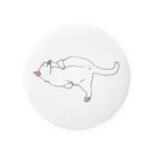 おがたまやのだらねこ(毛づくろい)白猫ちゃん Tin Badge