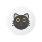 嶌星堂のおちょぼぐち黒猫・黄眼 Tin Badge