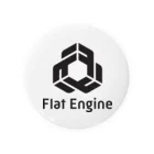 Flat Engine Suzuri ShopのFlat Engine Logo（Black/Square） Tin Badge