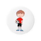 cumincuminのサッカーボールと少年(カラー)枠無 缶バッジ