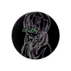 労災ひっぷほっぷのChill black neon イラスト Tin Badge