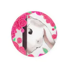 うさぎのラブ君@YouTubeのバラに囲まれたラブくん Tin Badge