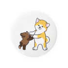 春風工房の秋田犬とぬいぐるみクマさん Tin Badge