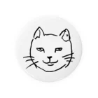 ネコトシアワセのニヒルな白猫  Tin Badge