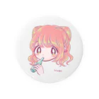 微々子(Viviko)の女の子とアイス Tin Badge