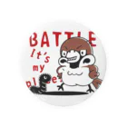 イラスト MONYAAT のスズメがちゅん　BATTLEちゅん 缶バッジ