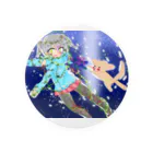 くぅちゃんの犬と星と女の子 Tin Badge