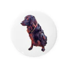 flatcoatedretrieverのflatcoated retriever 缶バッジ