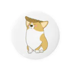 5corgisのフランスパンでリーゼントごっこをするコーギー 缶バッジ