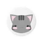 黒猫のluna　SUZURI支店の顔だけ灰シマ猫 缶バッジ