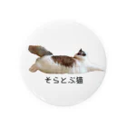 ミギハヤミのコハク🌈のそらとぶ猫デザイン Tin Badge