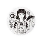 イラストレーター・高橋ポルチーナショップのきのこ姫バッジ/white/７５mm Tin Badge