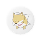 順扇堂の突きぬ犬（茶） Tin Badge