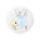 まめるりはことりのご機嫌羽セキセイインコちゃん【まめるりはことり】 Tin Badge
