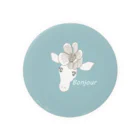 °+nono+°の花飾りのキリンBonjour缶バッジ Tin Badge