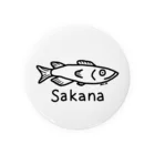 MrKShirtsのSakana (魚) 黒デザイン 缶バッジ