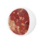 pianocurve DesignのMoon face designed with summer flowers No.18 Tin Badge