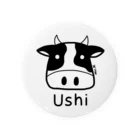 MrKShirtsのUshi (牛) 黒デザイン Tin Badge