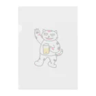 ナウい6Tショップの【前田デザイン室 ニャン-T プロジェクト】じゃみぃ飲んでるで〜！ Clear File Folder