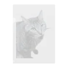 猫の人の半開き猫 Clear File Folder