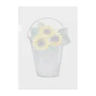 Fred HorstmanのWatering bucket and sunflowers  じょうろ と ひまわり クリアファイル