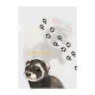 卯月まめのもふもふイラスト屋さんの【No.11】I LOVE FERRET クリアファイル