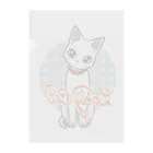 BATKEI ARTのCute White Cat Misty Clear File Folder