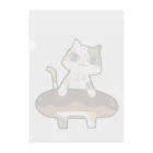 うさやのドーナツをゲットしてご満悦の猫 Clear File Folder