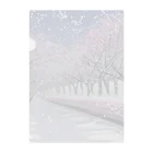 Yossy's Item Factoryの夜の桜並木に雪 Clear File Folder