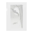 MUGEN ARTの小原古邨　月に蝙蝠（コウモリ）Ohara Koson / Bats under the full moon Clear File Folder