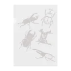 23_drawingのカブトムシとクワガタ クリアファイル