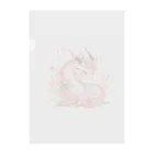 Japan Beautyオリジナルショップのうっすらピンクの花龍さん Clear File Folder
