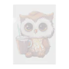 Vasetti_pressのフクロウとコーヒー Clear File Folder