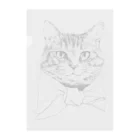 猫竹（nekotake)のペン画のしましま猫ちゃん Clear File Folder